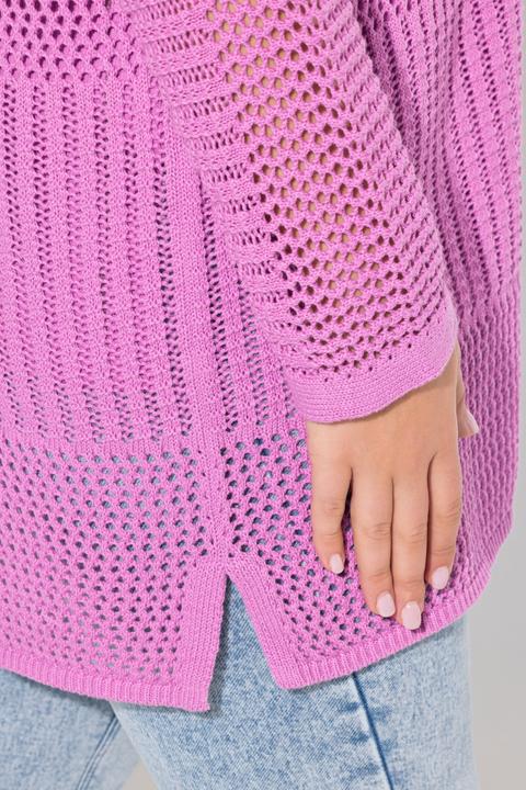 Produktbild Ulla Popken Strickjacke, Lochstrick, Oversized, V-Ausschnitt (50, 52)