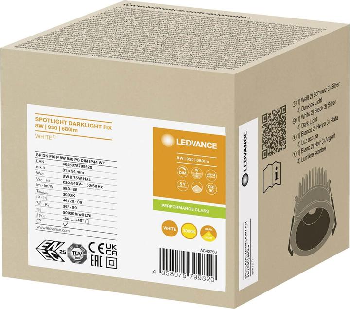 Actual product image Ledvance LED recessed spotlight (680 lm)