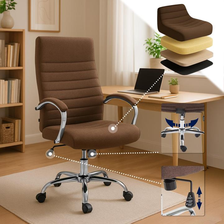 Produktbild CLP Bürostuhl Valais Stoff, braun (47 - 55 cm)
