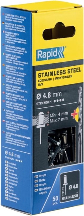 Produktbild Rapid Edelstahl Blindniete Ø 4,8 x 10 mm