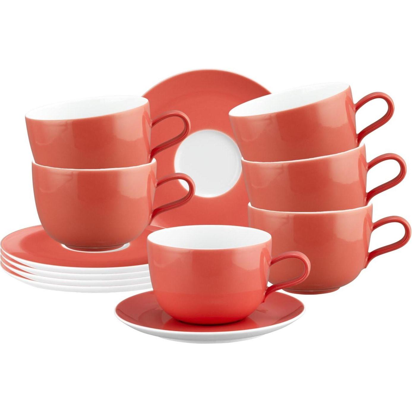 Seltmann, Tasse, Liberty Pure Colors Milchkaffeetassen mit Untertassen (380 ml, 6 x)