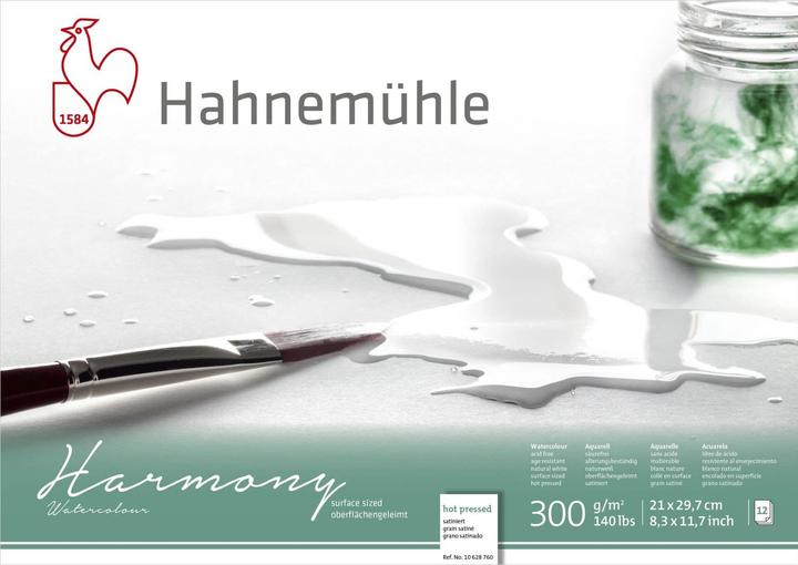 Produktbild Hahnemühle Harmony Aquarell A 4 satiniert 12 Blatt 300 g (A4, Blanko, Weicher Einband)
