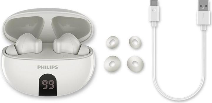 Immagine prodotto Philips True Wireless In-Ear-Kopfhörer TAT2520WT/00 Weiss (ANC, 19.50 h, Senza fili)