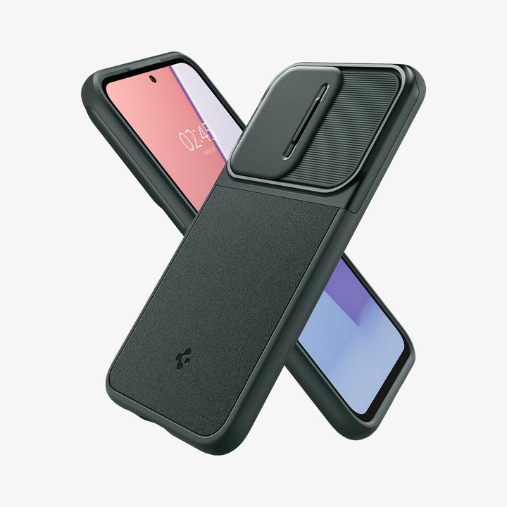 Actual product image Spigen Optics Armor Sam S23 FE zielony/abyss green ACS06381 (Samsung Galaxy S23 FE)