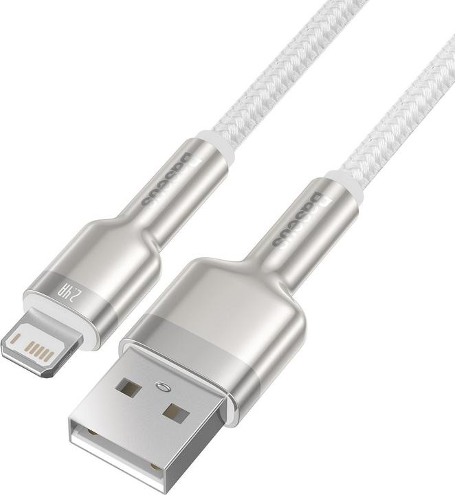 Image du produit Baseus Câble USB pour Lightning Cafule, 2.4A, 2m (blanc) (2 m, USB 4.0)