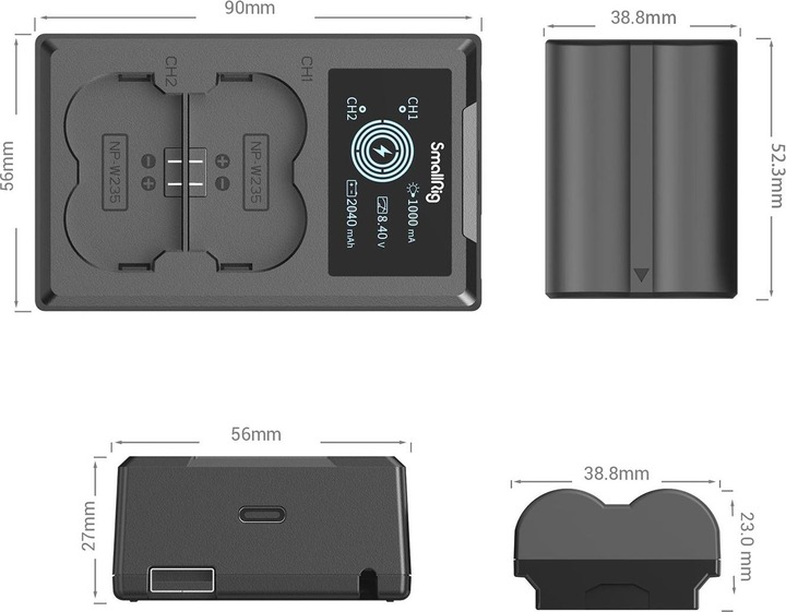 Actual product image SmallRig NP-W235 (Charger, Rechargeable battery)