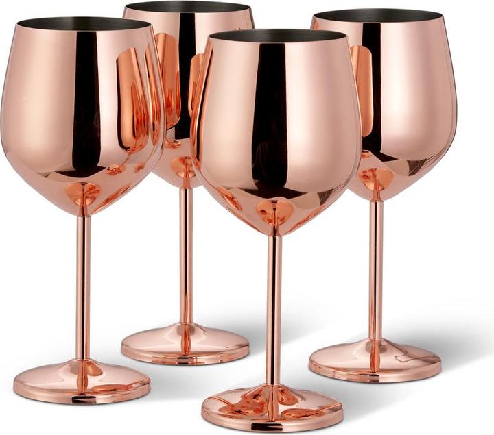 Actual product image Oak & Steel Stainless steel wine glasses rose gold set of 2 (50 cl, 2 Glasses, Wine glasses set)