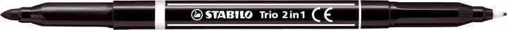 Produktbild STABILO Filzstift und Fineliner in einem - Trio 2 in 1 - Einzelstift - schwarz (Schwarz, 1 x)