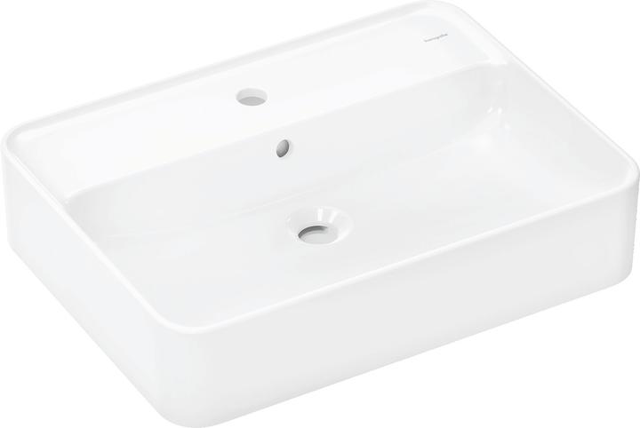 Produktbild hansgrohe Xuniva Q Aufsatzwaschtisch, mit Überlauf, 1 Hahnloch, 600x450mm, weiss (450 mm, 600 mm)