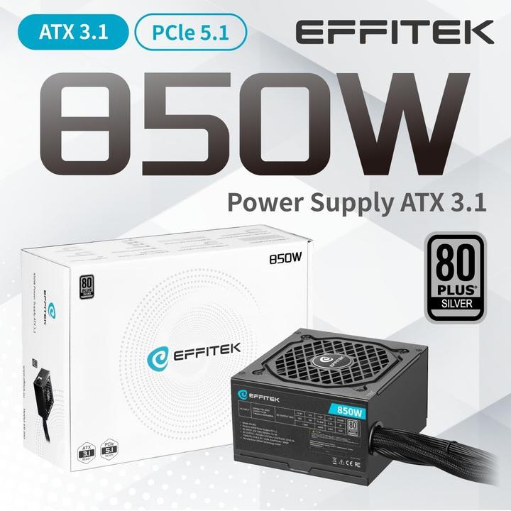 Produktbild Effitek Netzteil 850W Silver ATX 3.1, PCI 5.1 (850 W)