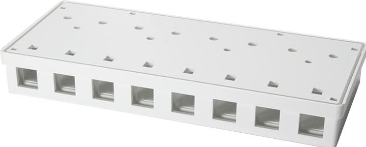 Produktbild LogiLink - Keystone Surface Mount Box 8 port UTP, white, blank (Keystone Modulhalter)