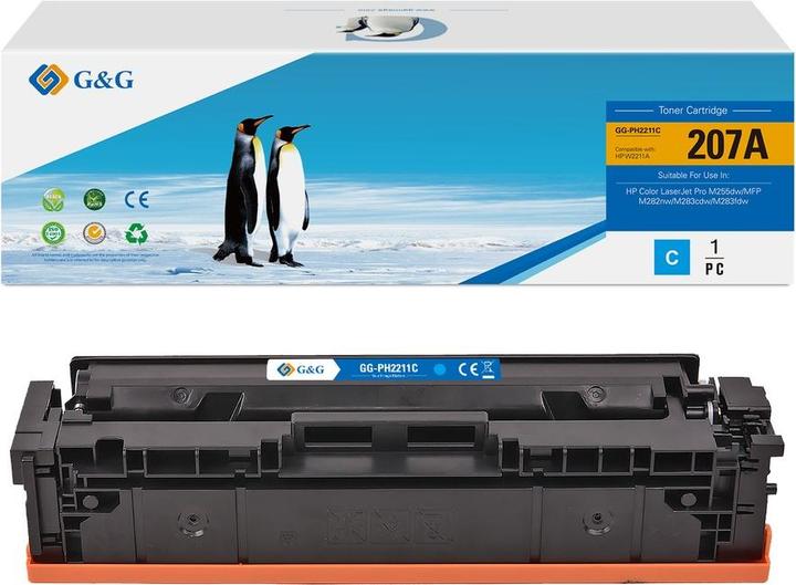 Produktbild G&G kompatibel Toner mit HP W2211A, NT-PH2211C, HP 207A, cyan, 1250S