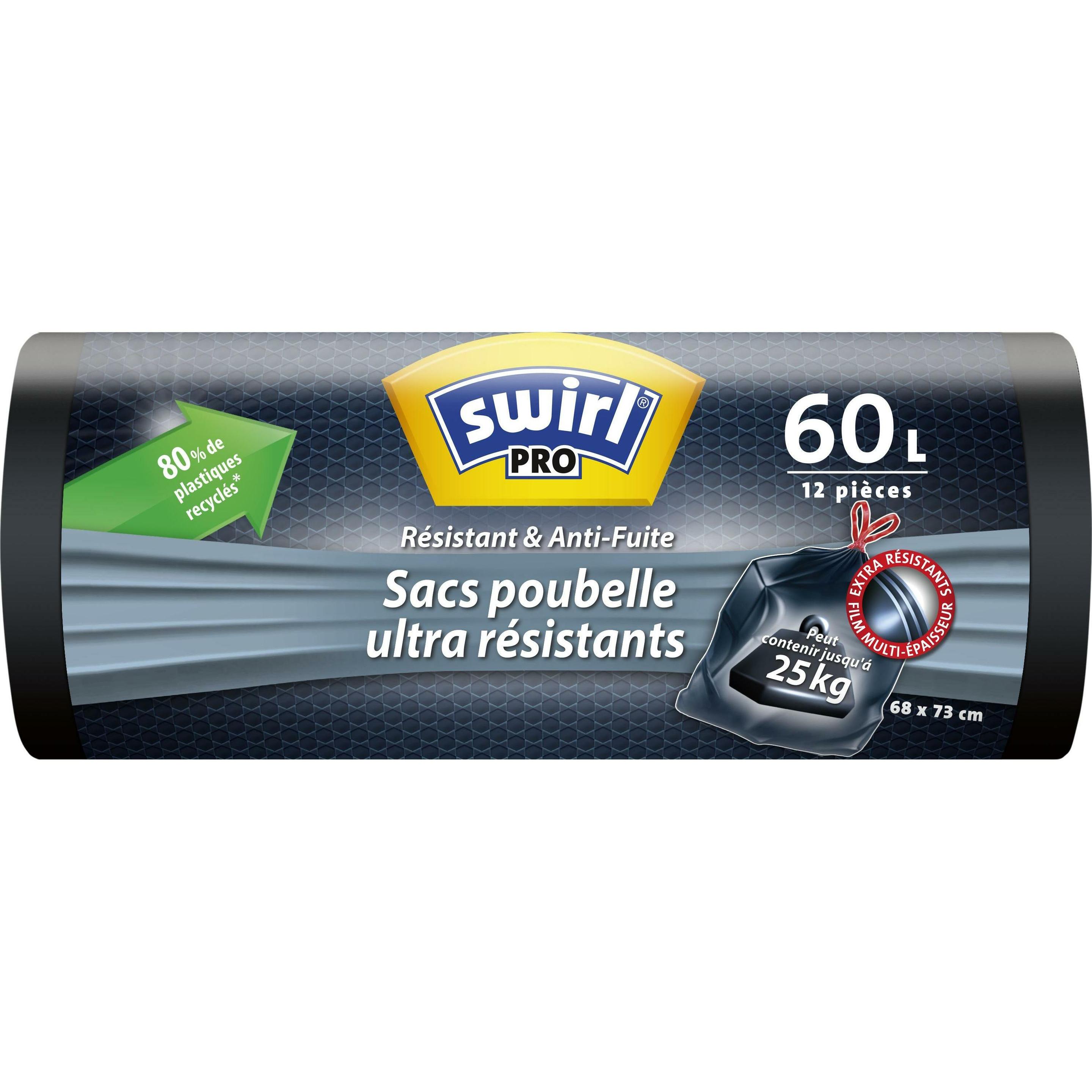 Swirl 60l Schwerlast, Abfallsack, Schwarz