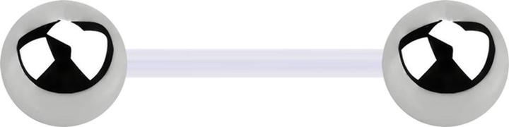 Produktbild Star Piercing Micro Barbell transparent mit zwei Kugeln silber (ohne Messing, Titan)