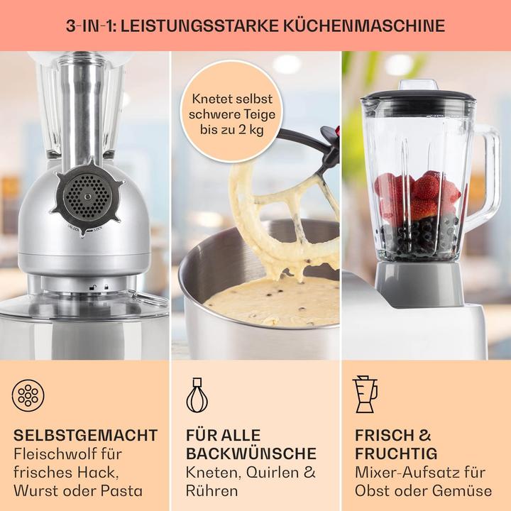 Image du produit Klarstein Küchenmaschine mit Fleischwolf und Mixer (2000 W)