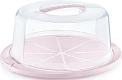 Actual product image keeeper Cake cover "ricardo", round, nordic-pink Cake container, lockable lid, ergonomic design