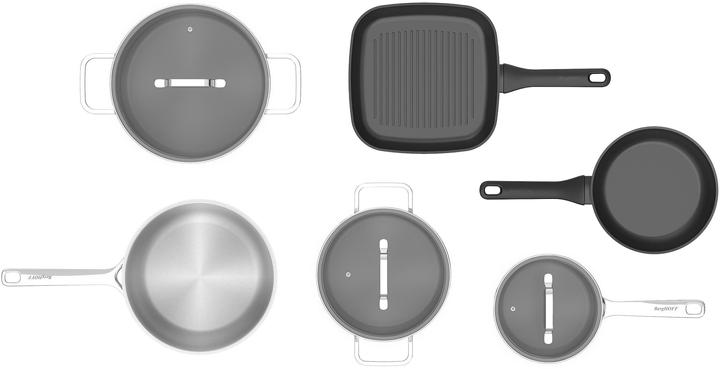 Produktbild BergHoff Kochgeschirr-Set HELIX 9-teilig (24 cm, Pfannenset + Topfset, Edelstahl, Aluminium)