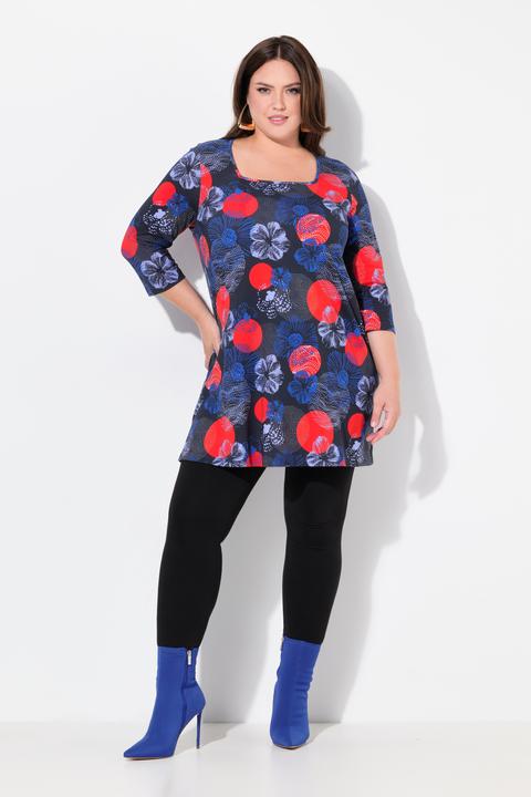 Immagine prodotto Ulla Popken Maglia dal taglio lungo e svasato con scollo rettangolare e maniche a 3/4 (50, 52)