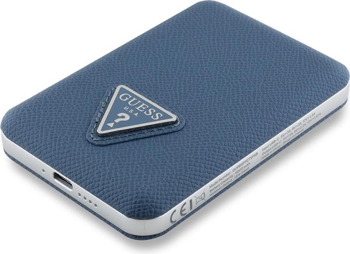 Actual product image Guess Power bank uess PU Grained Triangle Logo MagSafe Powerbank 5000mAh Blue (5000 mAh, 10 W, 18.50 Wh)