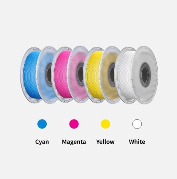 Produktbild Bambu Lab PLA Basic (PLA, 1.75 mm, 1000 g, Weiss, Gelb, Blau, Pink)