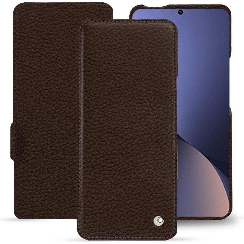 Noreve Lederschutzhülle horizontal (Xiaomi 12 Pro), Smartphone Hülle, Braun