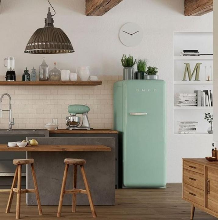 Produktbild Smeg FAB28RPG6 Kühlschrank Rechtsanschlag Pastellgrün 50's Style, 2025 Modell, EEK: C (270 l)
