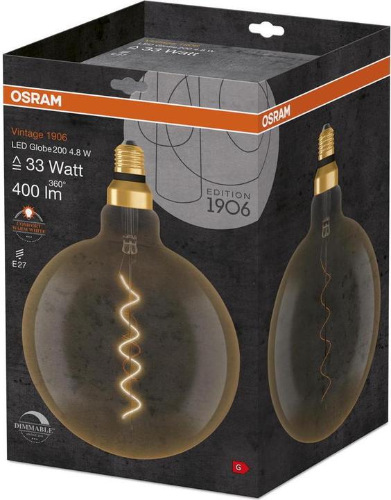 Actual product image Osram Vintage 1906 LED DIM 33 4.8 W/2200 K E27 (E27, 4.80 W, 400 lm, 1 x, G)