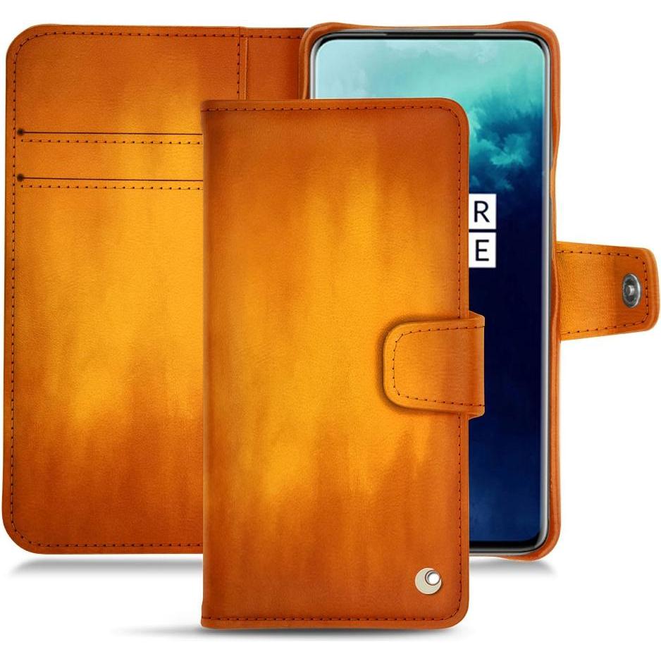 Noreve Lederschutzhülle Wallet (OnePlus 7T Pro), Smartphone Hülle, Orange