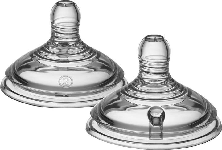 Actual product image Tommee Tippee Easi-Vent Teat Baby Bottle Attachment Round Medium Flow (2 x, from 3 M.)