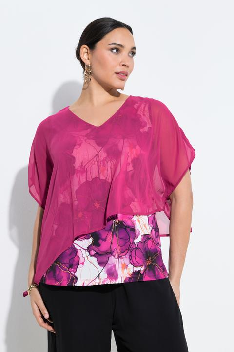 Image du produit Ulla Popken Blouse doublée, manches courtes (48)