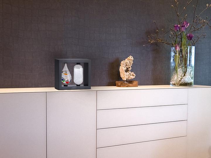 Immagine prodotto Carlo Milano 2in1 Galileo termometro e vetro tempesta con elegante cornice in legno, nero