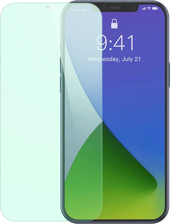 Produktbild Baseus 0.3mm Eye Protection Full Coverage Tempered Glass Film (Green Light)For iP 6.1/Pro 6.1inch... (2 Stk., Apple iPhone 12 Pro)