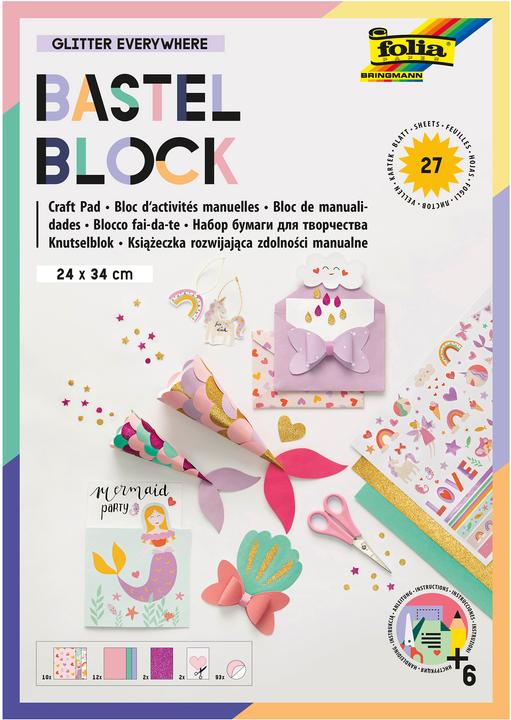 Produktbild Folia Bastelblock Glitter (27x)