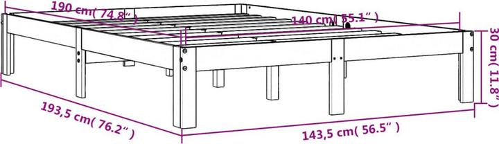 Image du produit vidaXL Bettgestell (140 x 190 cm)