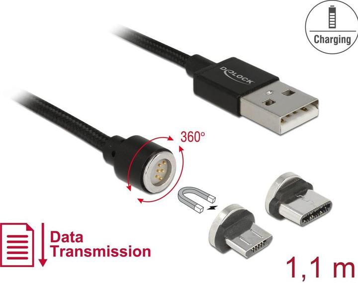 Actual product image Delock USB2.0 charging cable magnetic plugs (1.10 m, USB 2.0)