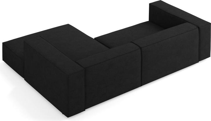 Actual product image Cosmopolitan Design Right Corner Sofa, "Arendal", 3 Seats, Black, 224x166x70 Made in Europe (3-seater, Corner sofa)