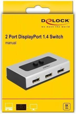 Produktbild Delock Switch 2-port Displayport 1.1 manuell