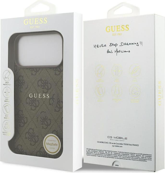 Immagine prodotto Guess - 4G Ring Classic Logo MagSafe (GUHMP17XG4GFRW) - iPhone 17 Pro Max - Brown (Apple iPhone 17 Pro Max)