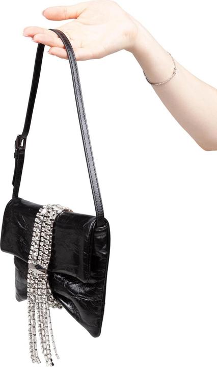 Image du produit Jimmy Choo zandra clutch bag in black metallic leather
