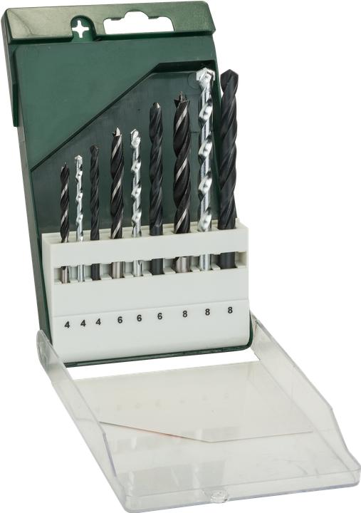 Produktbild Bosch Professional Zubehör 9tlg. Bohrer-Set: Metall HSS-R/Stein/Holz (4 mm, 6 mm, 8 mm)