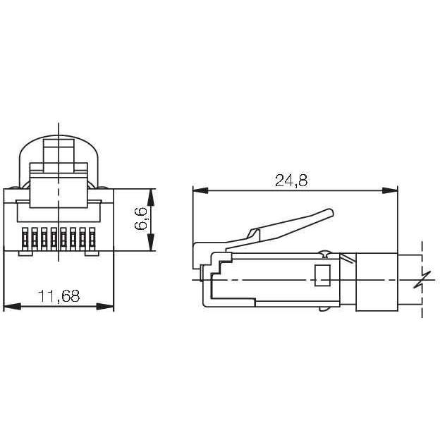 Thumbnail - Weidmüller IE-P70 - RJ-45 - Schwarz - Silber - Transparent - Cat6a - Cupronickel - IP20 - 1 (Netzwerkkabel Stecker), Net...