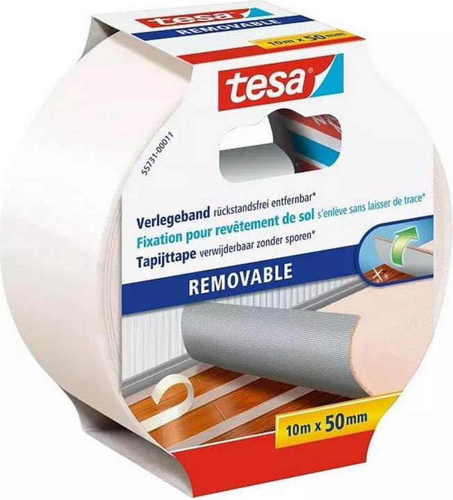 Actual product image tesa 6x REMOVABLE installation tape, double-sided adhesive tape, residue-free removal, pack of six (50 mm)