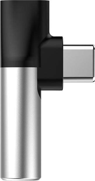 Produktbild Baseus Type-C (input) for Type-C female connectors + 3.5 mm female connector adapters Silver+Black (USB-C, 3.5mm Klinke)
