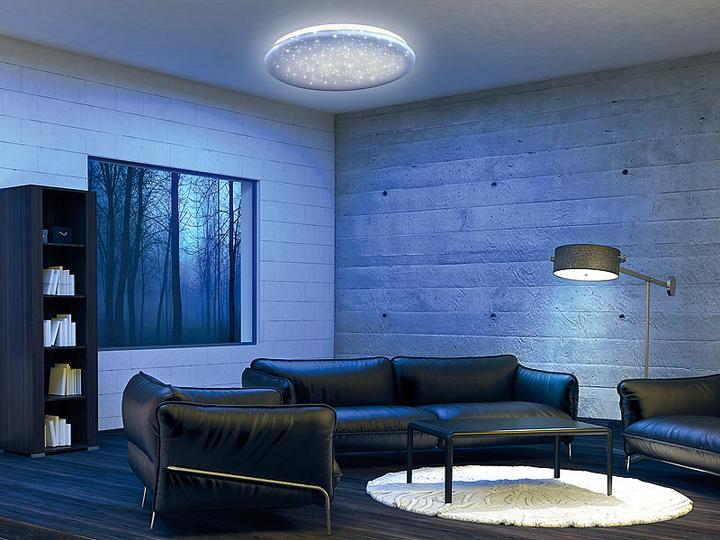 Actual product image Luminea Wi-Fi star ceiling light for Siri, Alexa, GA, CCT, 36 watt, Ø 48 cm (2500 lm)