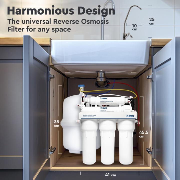 Produktbild BWT Haushalts-Umkehrosmose-System mit Pumpe und Remineralisator für reines Wasser