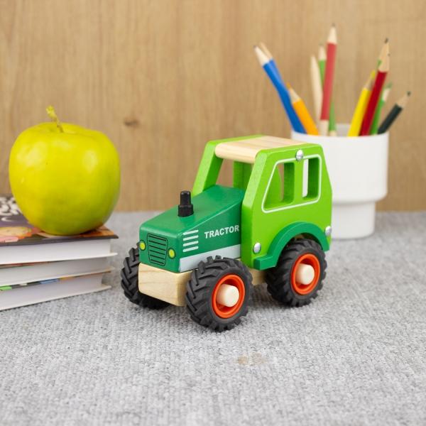 Image du produit Ulysse Couleurs d'Enfance Tracteur vert en bois naturel
