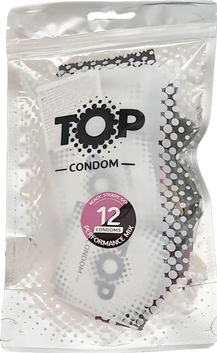 TOP Performance Mix, 12 Kondome – extra stark & gefühlsecht, 53 mm, Silikonöl-befeuchtet (12 pcs.)