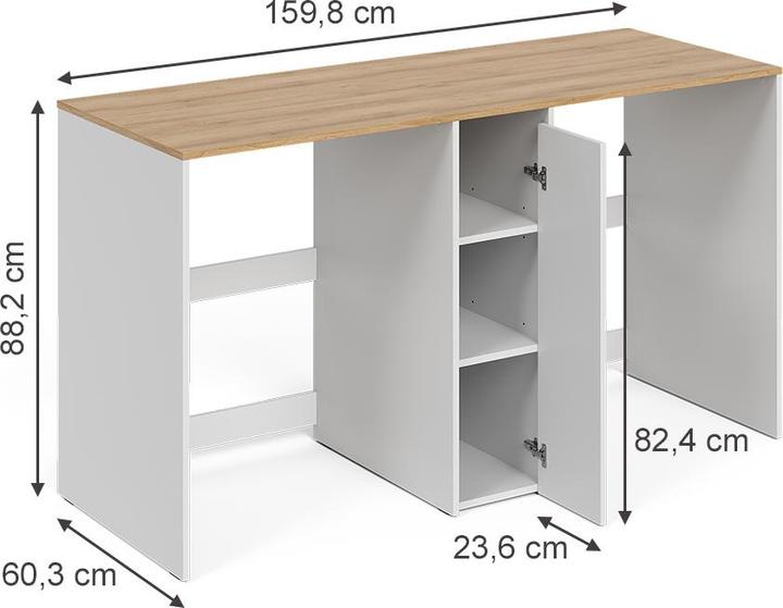 Actual product image Vicco Washing machine cabinet Viktor, White/Artisan oak, 159.8 x 88.2 cm with 3 compartments