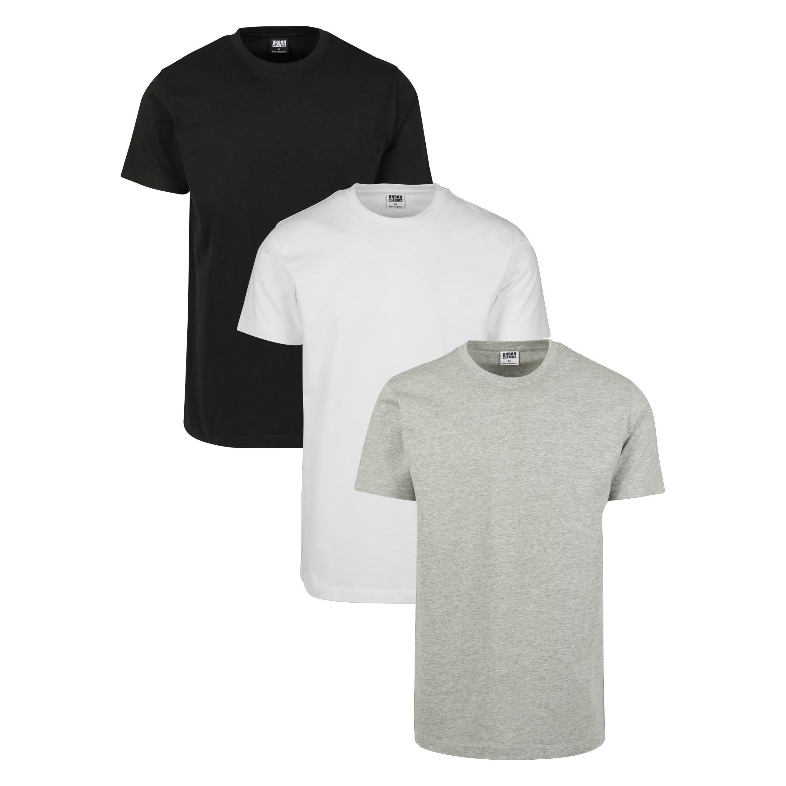Urban Classics, Herren, Shirts, Basic Tee 3-Pack, Schwarz, (Xxl)