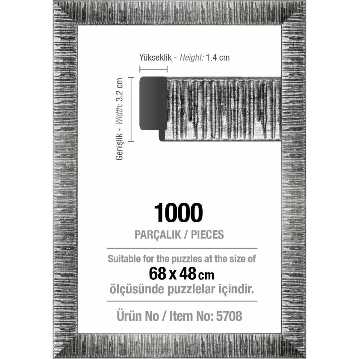 Lamberth 1000 Piece Puzzle Frame - Silver - 3 cm